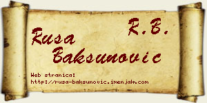 Rusa Bakšunović vizit kartica